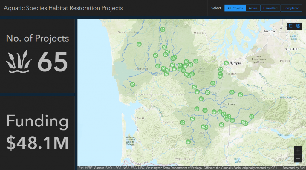 Aquatic Species Habitat Restoration Project Map