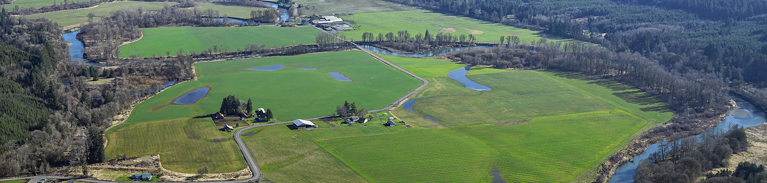 Aerial view of the Boistfort Valley